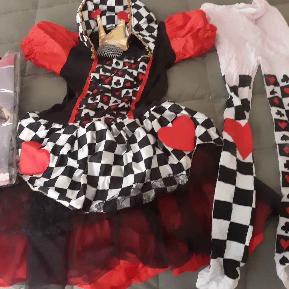 Girls Queen of Hearts Halloween Costume Tim Burton